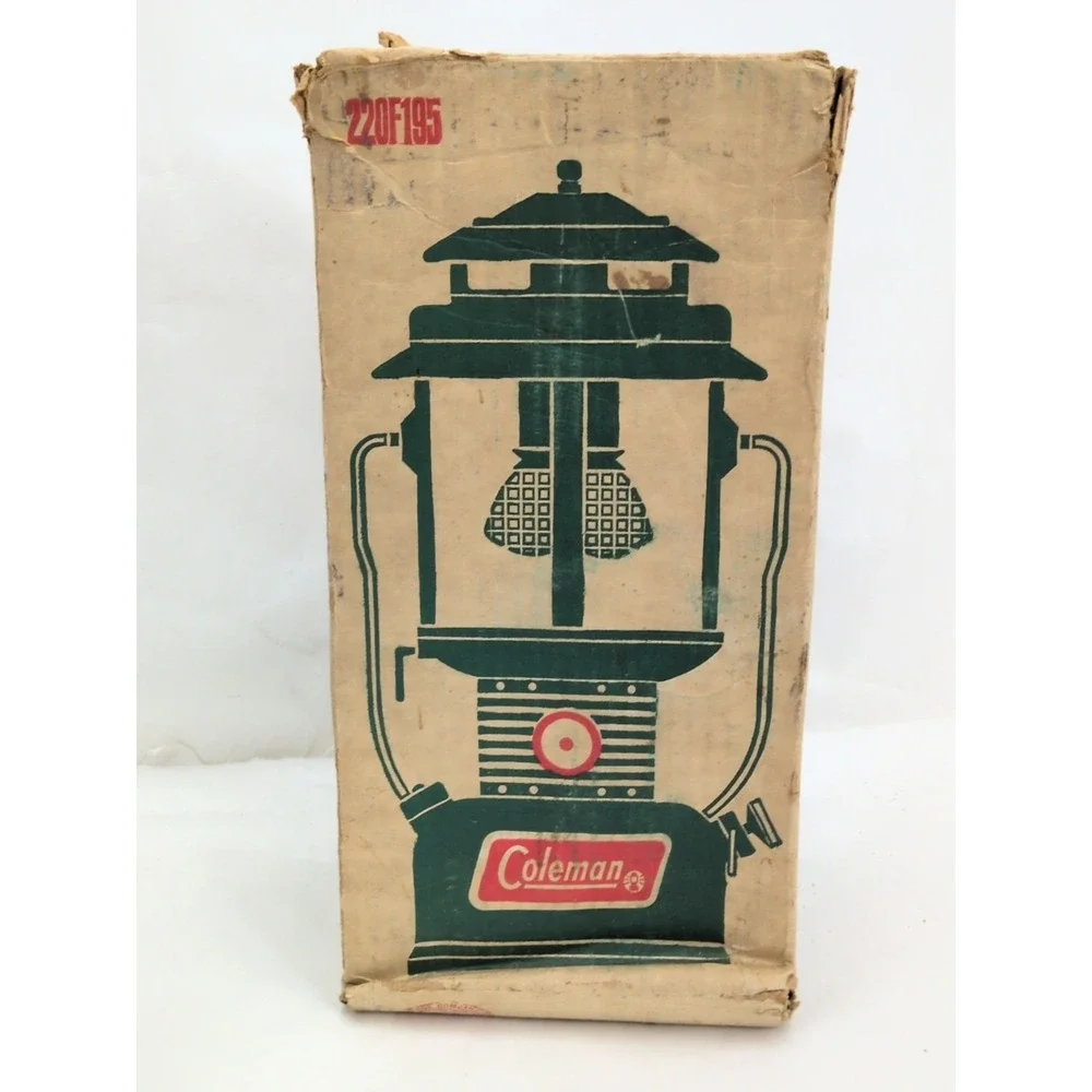 Green COLEMAN 220F 1 - 1971 Double Mantle 220F195 Lantern W/ Box Good Shape Camp